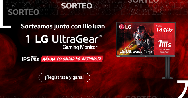 lgespana's tweet photo. Aficionados del mundo gaming 👀, tenemos buenas noticias: ¡SORTEAMOS junto con illojuan @LMDShow nuestro pedazo de monitor LG Ultragear 🎮 IPS 1ms de máxima velocidad de respuesta y con brazo Ergo⚡! Márcate las mejores jugadas con la mejor tecnología para jugar a videojuegos 👊.