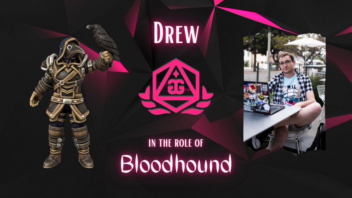 Our next #Quest for the Frozen Flame #cast member is newer to the #network! Please meet and welcome Drew, playing Bloodhound, the Human #Ranger!

#pathfinder #pf2e #tabletop #gaming #ttrpg #Fantasy #Adventure #podcast #stream #dnd