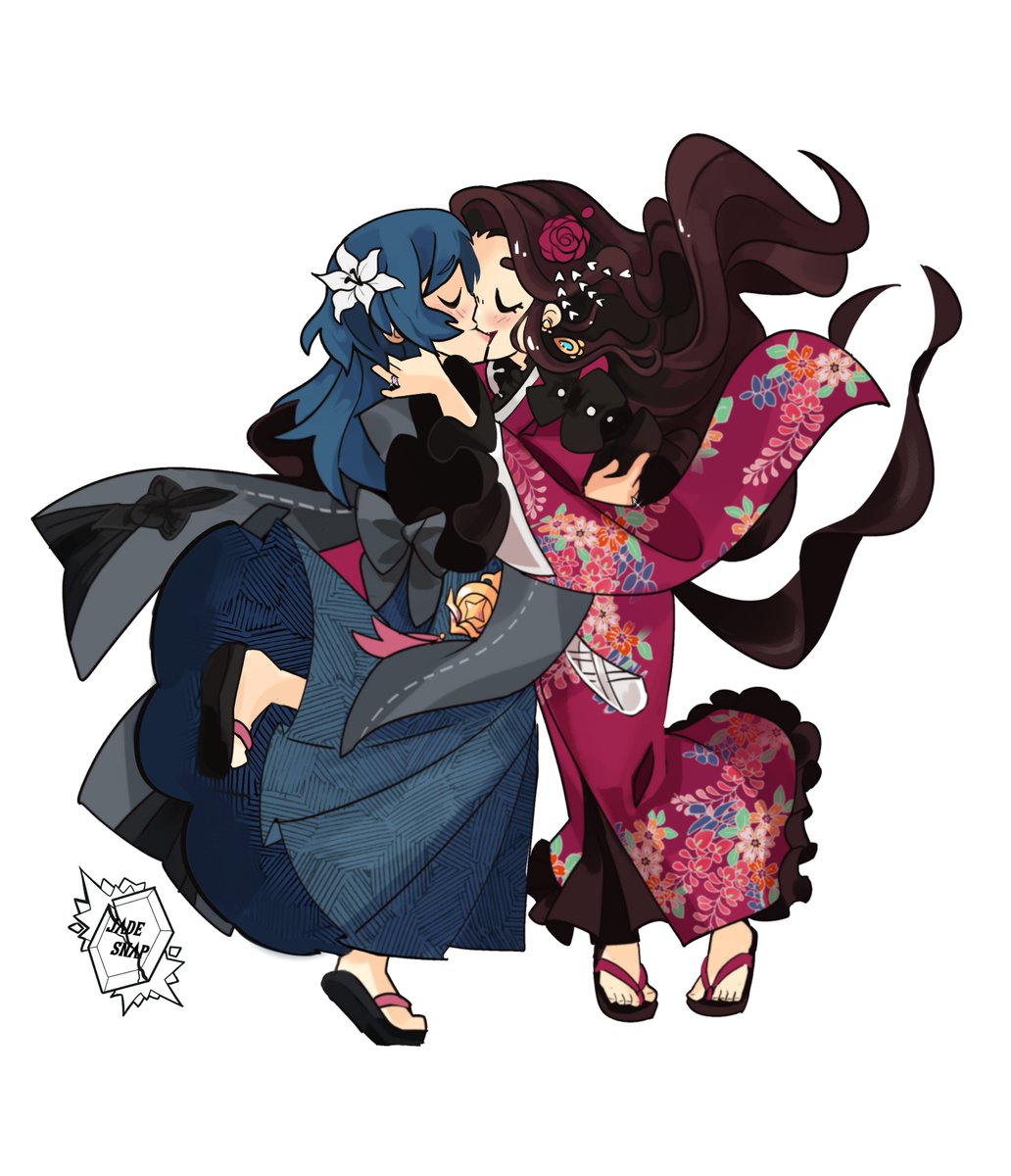 JadesnapArt's tweet photo. "Festivals are a time to forget our troubles and leave our sadness behind... If only for a brief moment." 🎎🏮 Commission for @AROD7293 featuring Byleth &amp; Dorothea attending the Summer festival! https://t.co/s3Bbbfo4ys