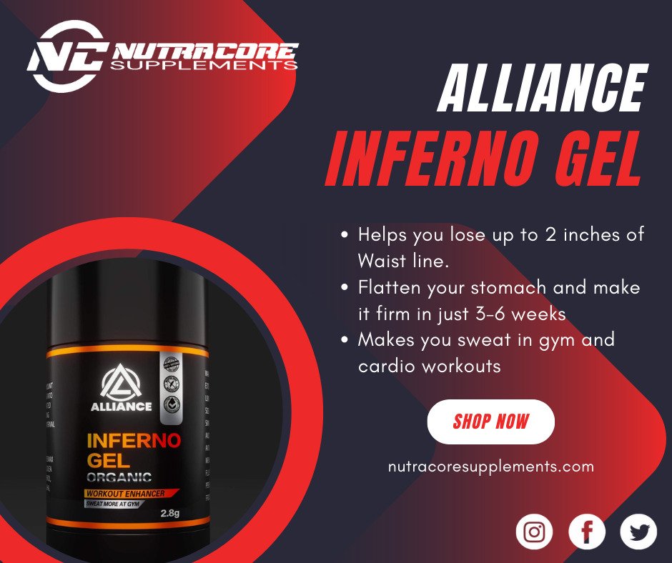 Benefits of  #Alliance Inferno Gel:

1. Helps you lose up to 2 inches of Waist line
2. Flatten your stomach and make it firm in just 3-6 weeks
3. Makes you sweat in gym and cardio workouts

Order At: nutracoresupplements.com/products/allia…

#nutracoremalapan  #supplementshop #vitamin #protein