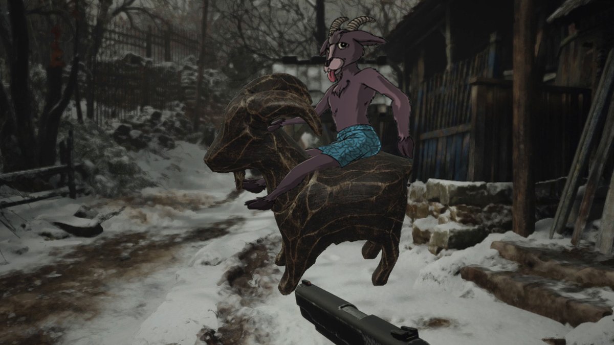itic_5's tweet photo. I don't know if you guys saw it, but some of the @GreatGoatsNFT invaded Residen Evil Village. There is not a single Goat of Warding left, now there are only Great Goats! https://t.co/VQnlJCDkvG