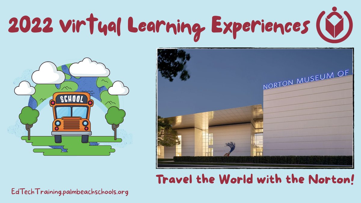Educational Technology Team in Palm Beach County (@edtechpbc) on Twitter photo Our last Virtual Learning Experience of the year starts in about 30 minutes! Join us with the <a href="/NortonMuseum/">Norton Museum of Art</a> as we take a look at art from around the world. Everyone is welcome, feel free to watch it live or catch the recording with your students!
youtube.com/watch?v=XWooZ5… Our last Virtual Learning Experience of the year starts in about 30 minutes! Join us with the <a href="/NortonMuseum/">Norton Museum of Art</a> as we take a look at art from around the world. Everyone is welcome, feel free to watch it live or catch the recording with your students!
youtube.com/watch?v=XWooZ5…