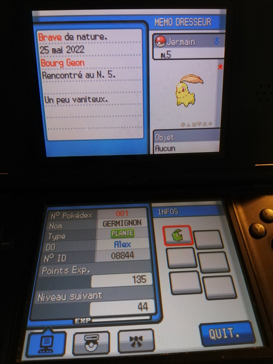 Halaixe_sh's tweet photo. Et c'est un Germignon shiny sur ma SoulSilver qui tombe après 5983 resets ! (ou 17949 vus) Content d'avoir un starter, maintenant c'est rush du jeu jusqu'aux fuyards! (sinon go Ruines Alpha 👀) https://t.co/CnEHBQ4RFJ