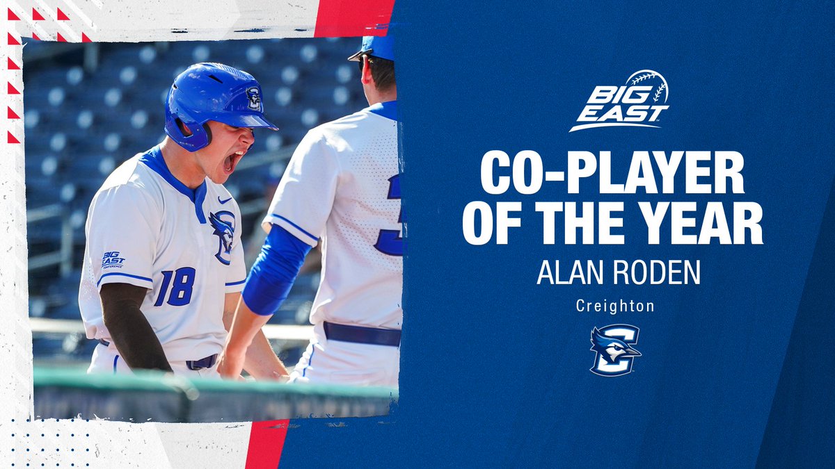BREAKING: We have BIG EAST Baseball Co-Players of the Year! 

Congratulations to <a href="/CU_Baseball/">Creighton Baseball</a>'s Alan Roden and <a href="/XavierBASE/">Xavier Baseball</a>'s Luke Franzoni on the top honors in the conference.

#BIGEASTbase