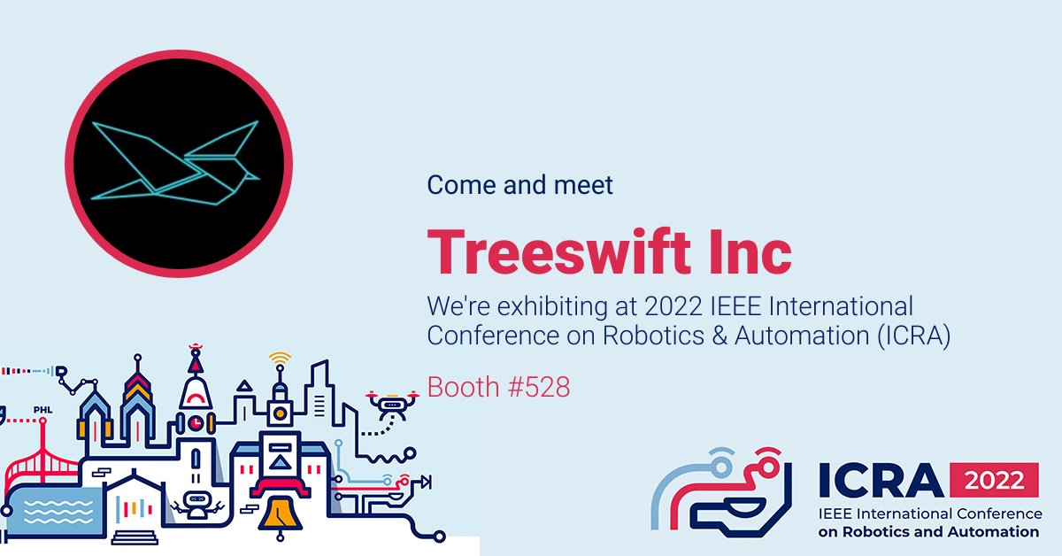 If you haven't yet, stop by at our booth at ICRA 2022, booth #528! We have some cool Treeswift swag and would love to connect!

#ICRA2022 #robotics #forestry #drones #startup #climatetech