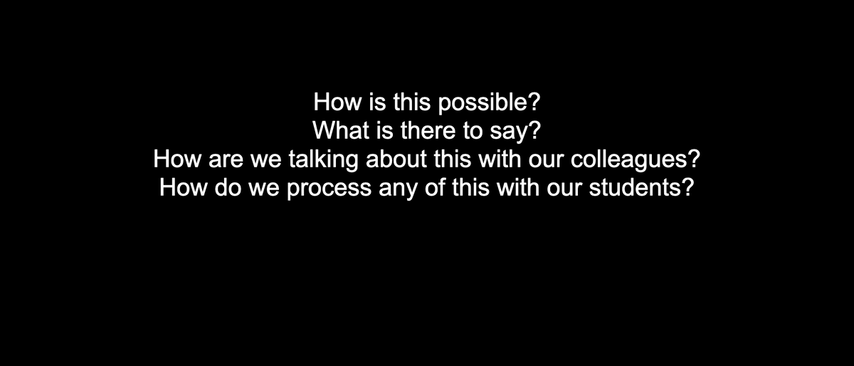The absurdity of this moment leaves us speechless, angry, not sure what to do. Feeling any of this and would like to talk w/ other teachers? Join us at TTT tonight at 9E/8C/7M/6P at kumospace.com/youthvoices
No plan, just a time to consider our students' responses and our own. #NWP