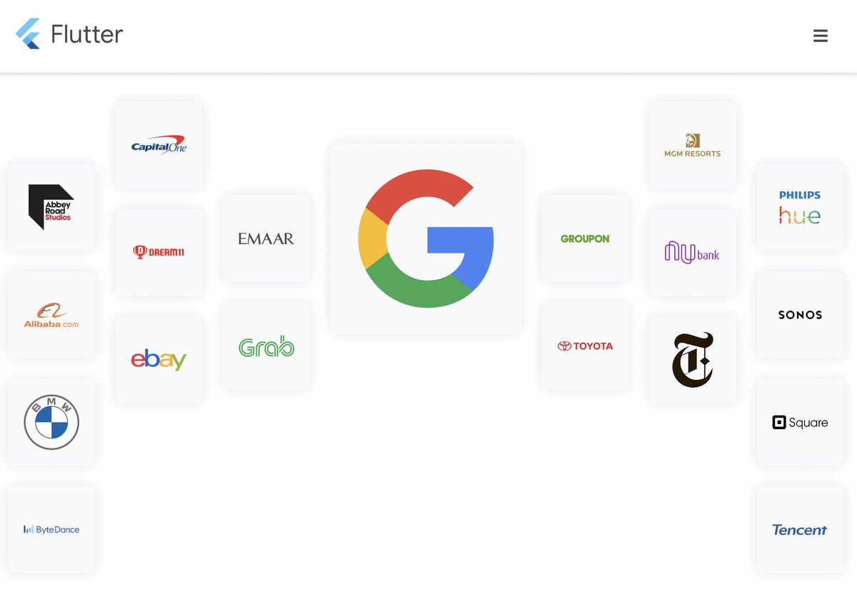 tomgilder's tweet image. Working on a new Flutter app for a biiiiiiggggggg international brand... their logo could happily join the others on flutter.dev :-)
Coming soon!