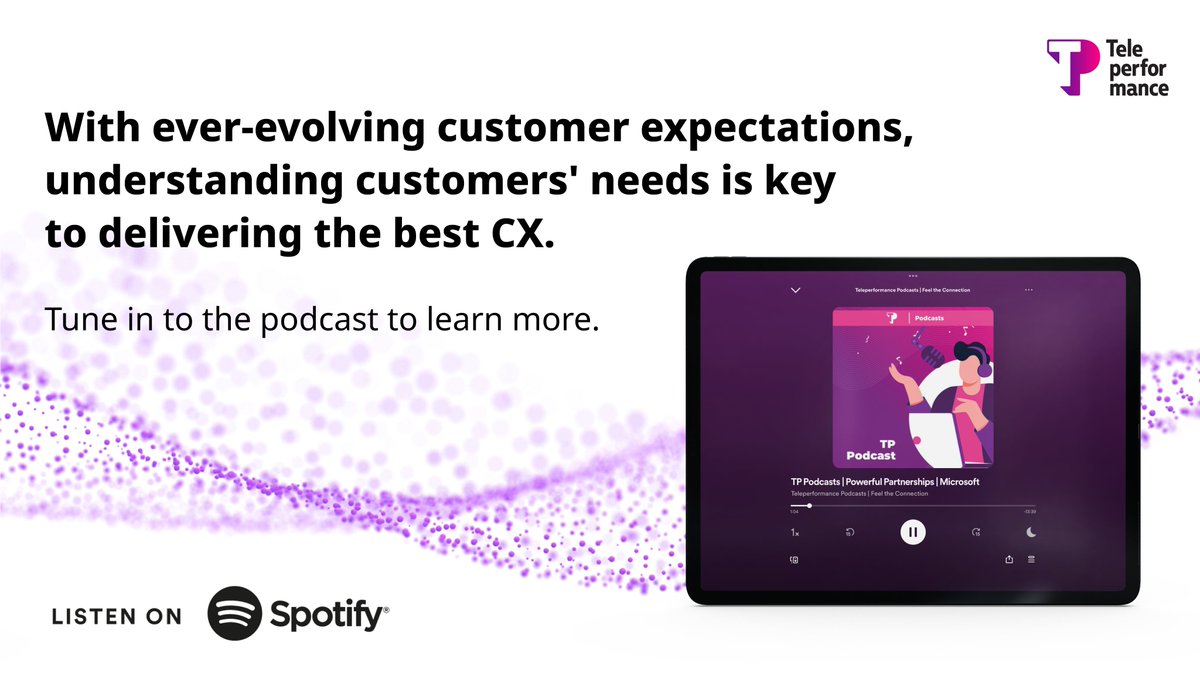 wearetpintheusa's tweet photo. Customer expectations are evolving, and brands need to keep up to achieve success. Tune it to our podcast and learn how to deliver the best CX. https://t.co/P1oi9BQSVx #TPOnSpotify #DiversityMatters https://t.co/YbHmpvBlOx