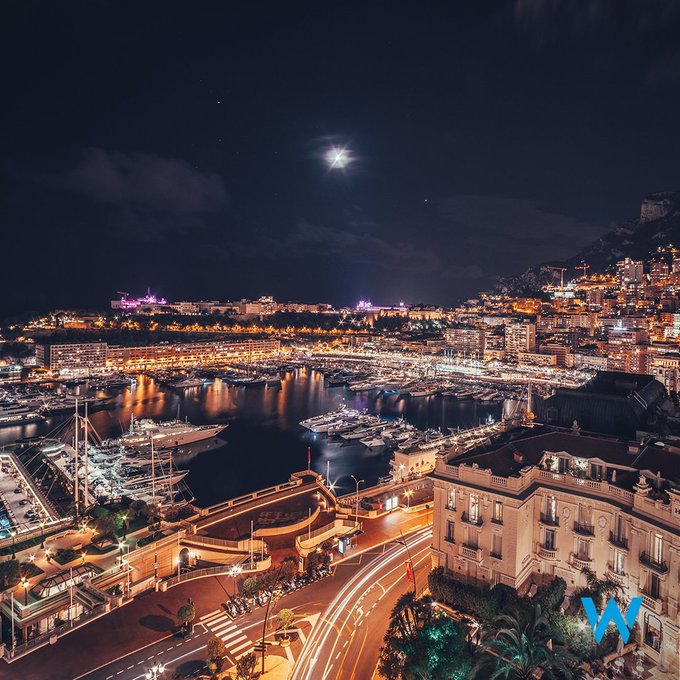 Monaco at night.