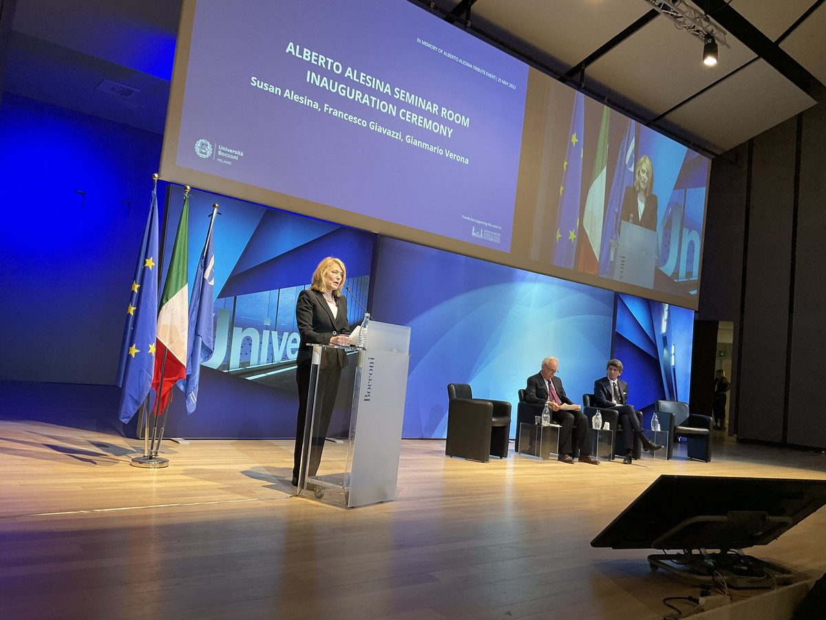 Susan Alesina speaks at inauguration ceremony of the Alberto Alesina  Seminar Room at Bocconi