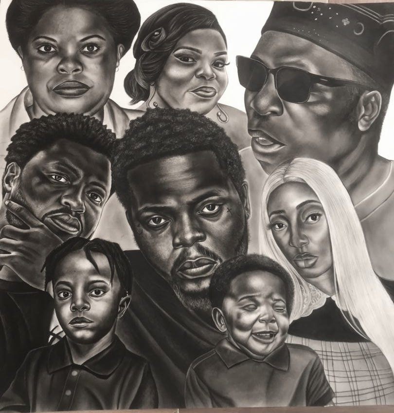 My name is Oyediran Tomiwa @TomiwaOyediran . For the love of @Olamide , I present to you my pencil drawing of him and his lovely family 🥰. Please tag and retweet till he sees it 🙏. @idjenimoney 
#Davido𓃵 #PendingVideo #BreakingNews #AshewoGroup #fireboy #Catfish #AskShola