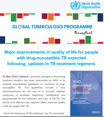 TerezaKasaeva's tweet photo. #JustOut @WHO consolidated guidelines on treatment of drug-susceptible #TB👉1st time that treatment for  drug-susceptible TB has been shortened to 4 months &amp; shown effective. This will be of great benefit for people with TB, saving lives&amp;reducing suffering https://t.co/a7eyEk7je4 https://t.co/knmGzybfFE