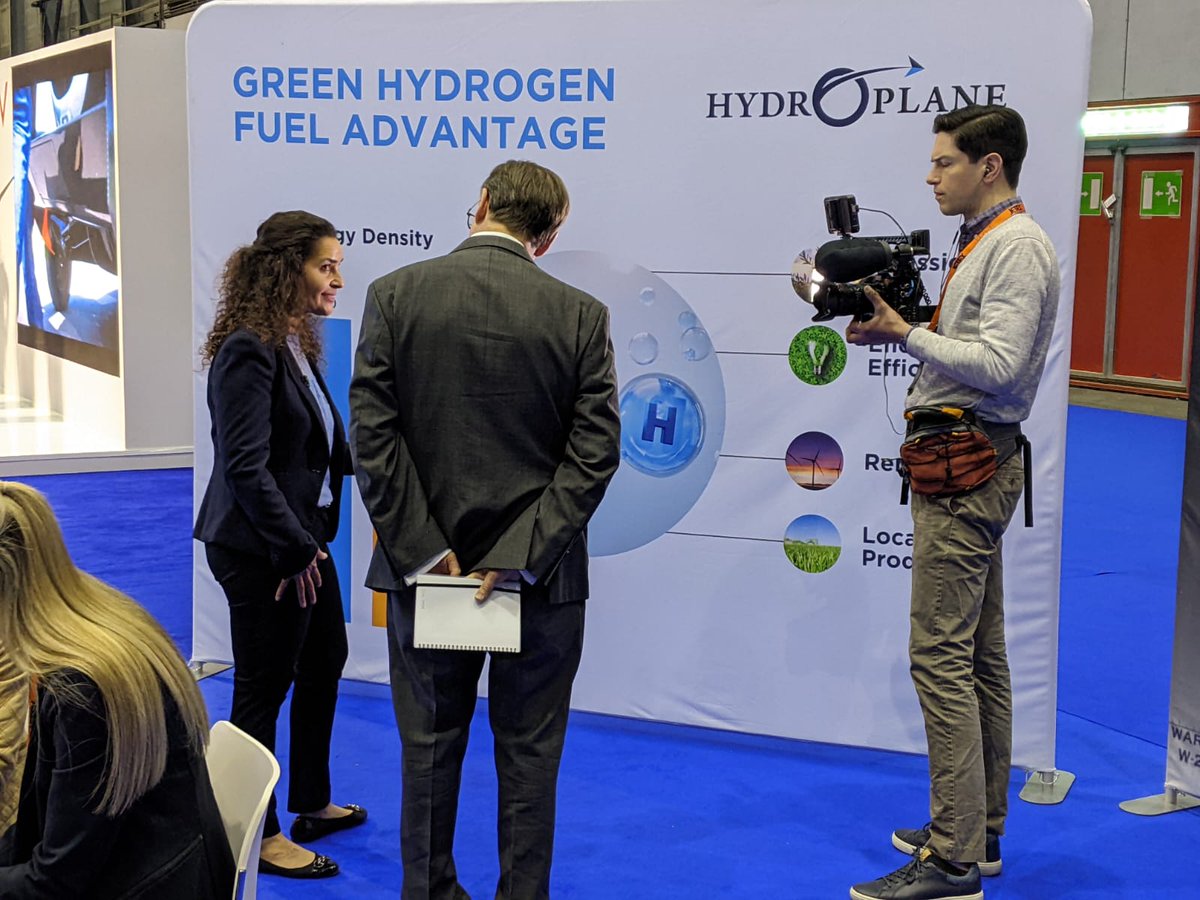 Day 3 @EBAAorg @ebace our CEO @Doctor_Astro's interview with @AlcockNews @AINonline on our hydrogen fuel cell power plant for aviation. #EBACE2022