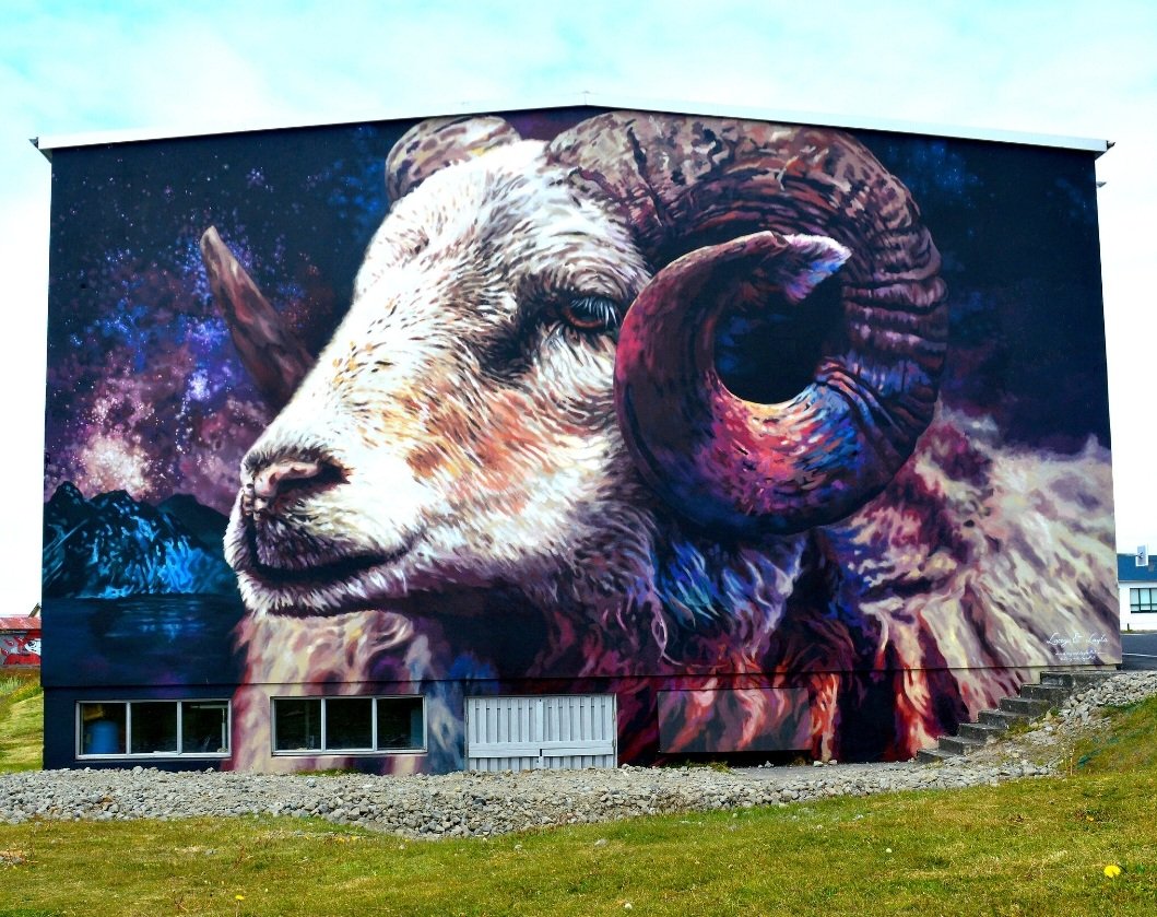 MolinaStreetArt's tweet photo. 'Sheep' by Canadian Lacey & Layla in Hellisandur, Iceland (2019) #laceyandlayla #hellisandur #streetart #lamolinastreetart 📷 via artists https://t.co/6qPwBqKSd4 https://t.co/7BpXQ80VjH