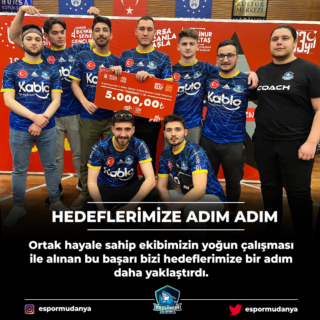 Tüm Valorant ekibimizi ve yönetimimizi başarılarından dolayı kutlarız. Maşallah, Hayallerimize adım adım. #valoranttr #esporturnuvası #valorantespor