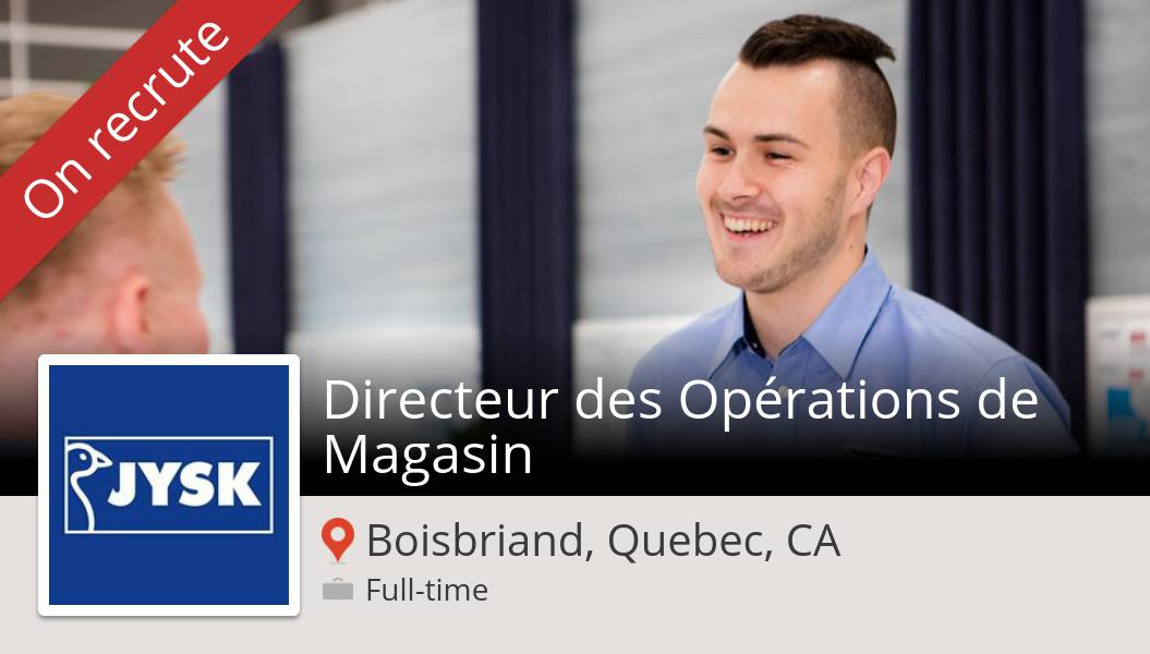 JYSK Canada Careers on Twitter "Check out this job Directeur des