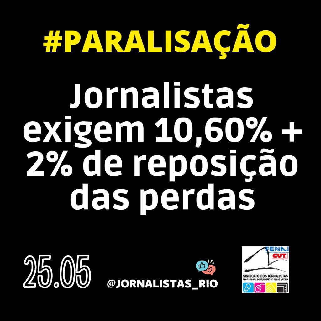 _puppet's tweet photo. Jornalistas de impresso do Rio de Janeiro e de Brasília paralisam por 2h hoje, das 14h às 16h, por recomposição salarial de 10,6% (INPC acumulado) e 2% de perda de anos anteriores. Com inflação de dois dígitos, empresas ofereceram 4%. #jornalistasvãoparar #jornalistaspordireitos https://t.co/ba64jDAhU4
