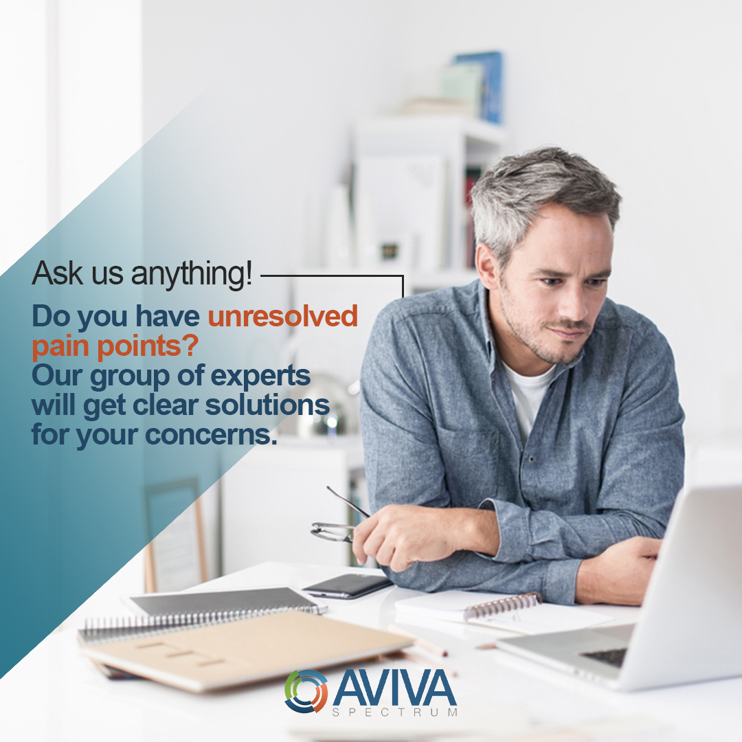 We Are online Today!💻☝️🤳
Our experts will be online in the next 48 hours to answer any inquiry or question you have in mind on the comments or Direct Messages! 📣🗣️
 
#Aviva #Spectrum #Avivaspectrum #Sox #Compliance