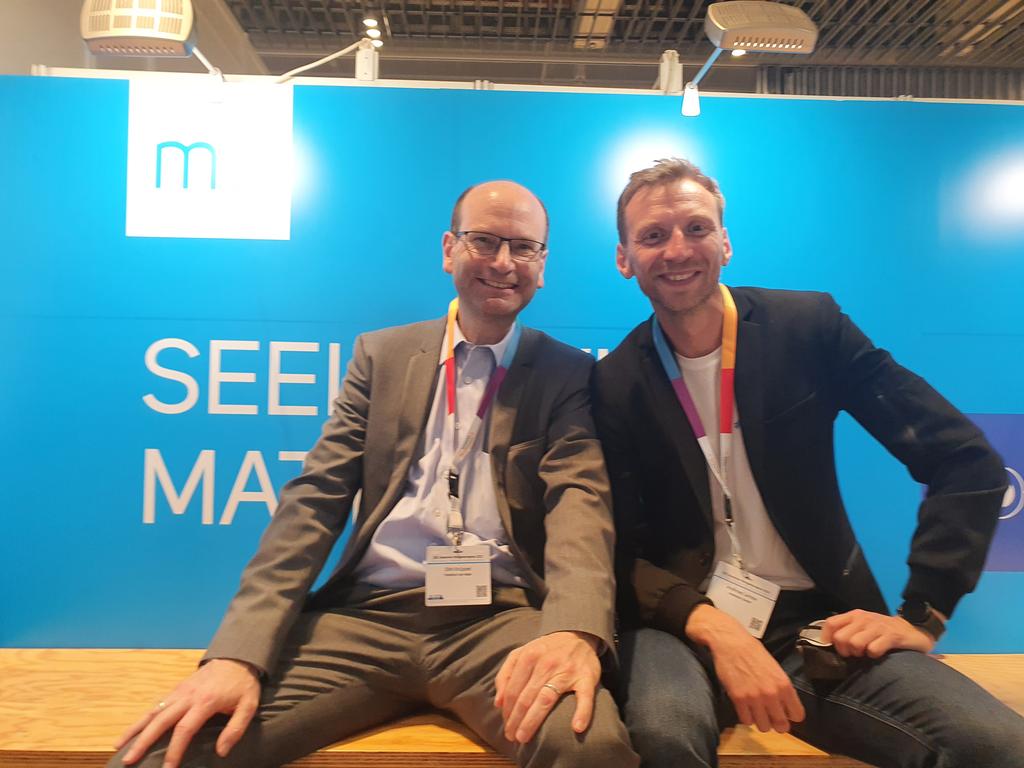 Great seeing Dirk today @ #roeko2022. Working together on integrating AI in the biggest radiology practice network in Germany💪.