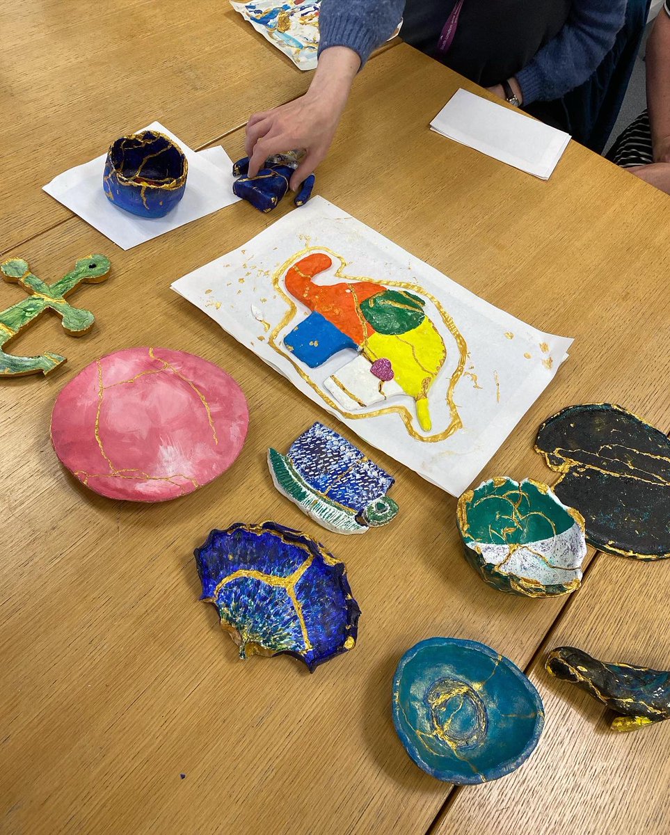 Learning the Japanese art form of #Kintsugi ‘gold joinery’ with my PiH team 💛 Making, breaking and mending a ceramic piece with gold. Embrace imperfections in life #wabisabi There can be beauty, healing and growth after trauma and damage