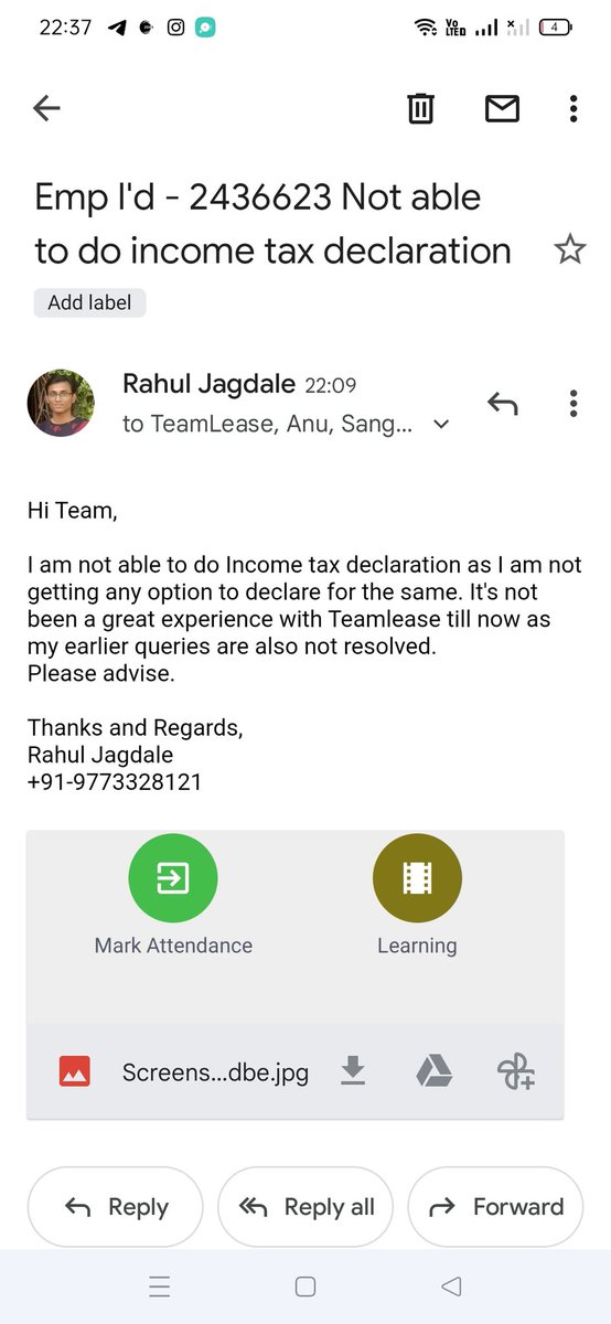 Rokking_RJ's tweet photo. @TeamLease please help to resolve issues I am facing https://t.co/jn5jzbdzE7