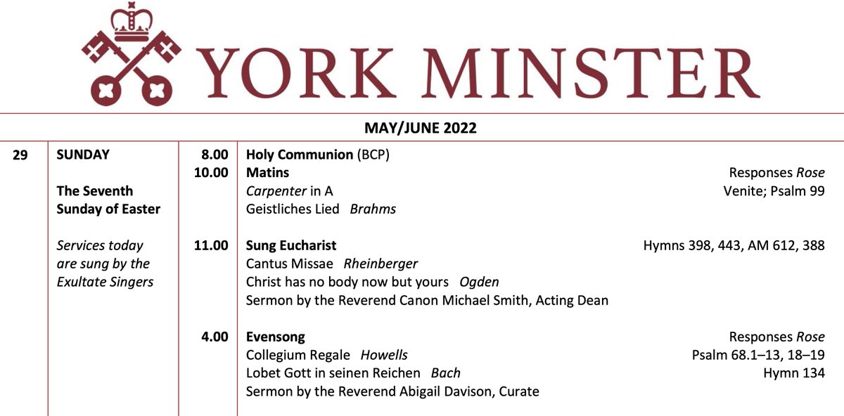 exultatesingers's tweet photo. We're heading to @York_Minster this weekend to sing the weekend's services - do join us there in person, or on the livestream on Sunday! #excited #visitingchoir #collreg #evensong #eucharist https://t.co/BJlhkgVOhx