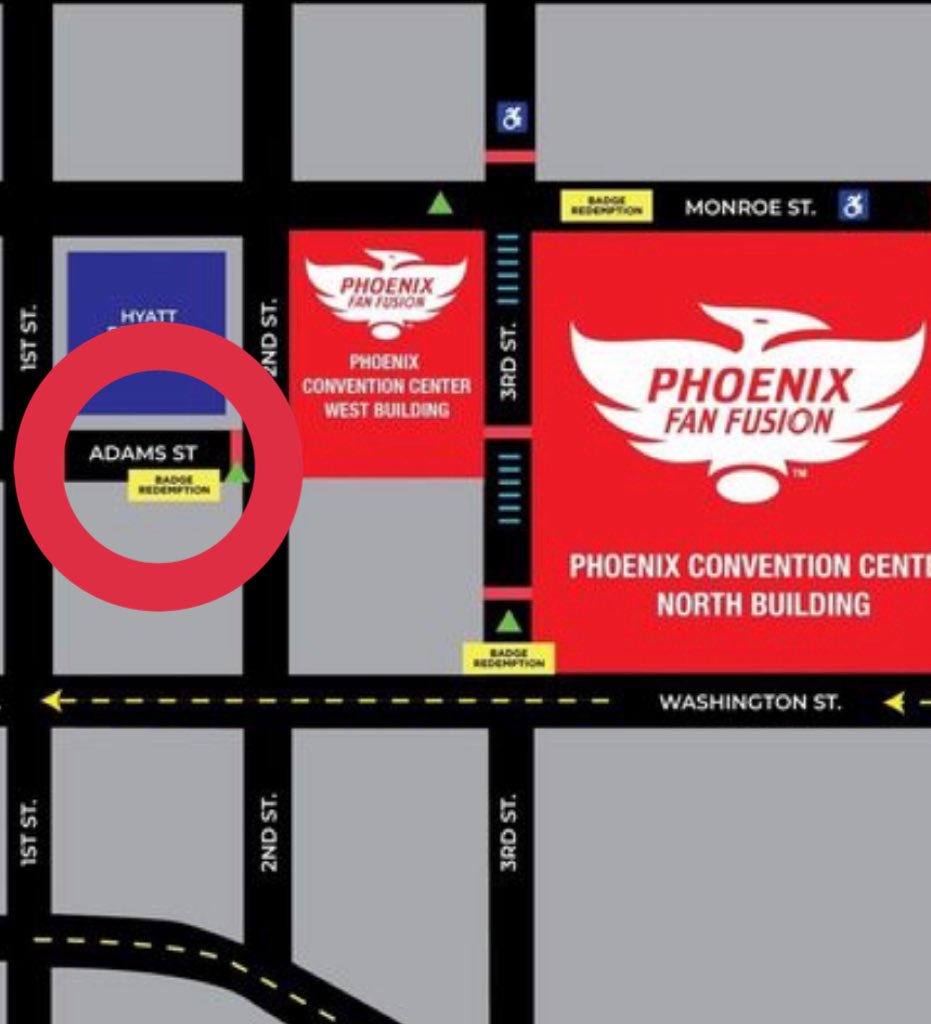 LegionofSand's tweet image. Just a reminder for Fan Fusion this weekend. If both entrances on 3rd St are really busy, it might be worth trying the entrance behind the convention center in Adams St. 3rd St will definitely be the more popular entrances. #phxfanfusion