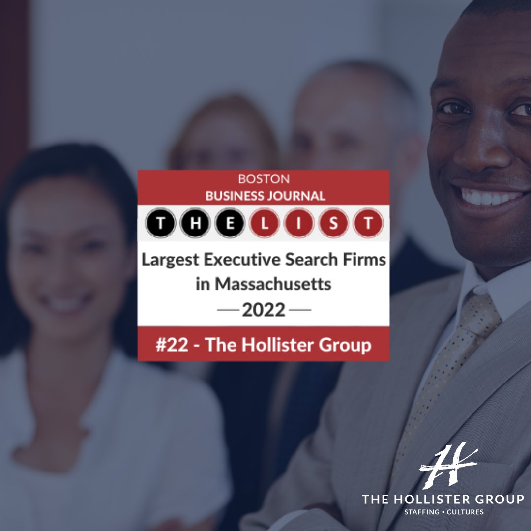 We're excited to share that we have been recognized by the Boston Business Journal as one of the Largest Executive Search Firms in Massachusetts for 2022! Read more here: bit.ly/3OWHAxI

#Staffing #ExecutiveSearch #Awards #WorkplaceWednesday #BostonStaffingAgency