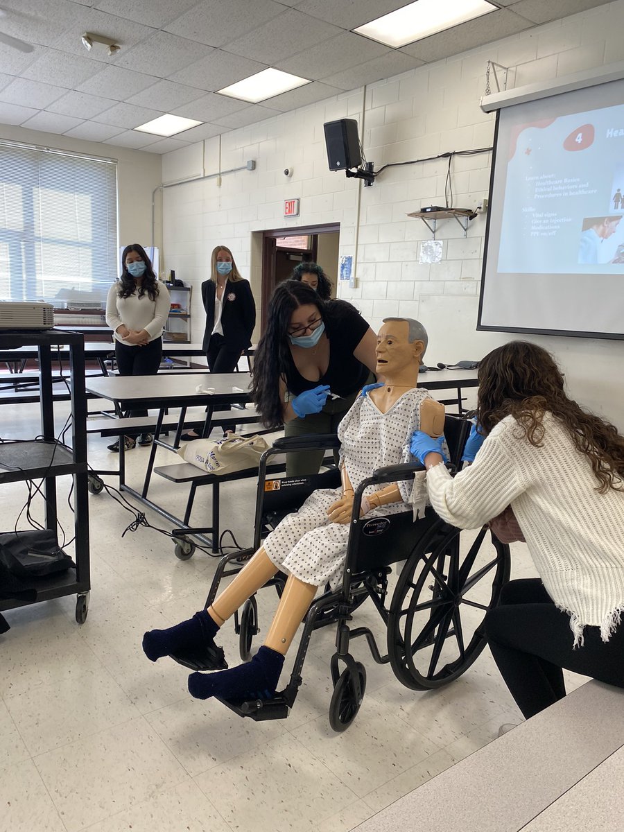 A huge “Well done!” To the Health Science &amp; HOSA students who went to JMMS today to present on the medical careers education opportunities offered at EHHS!!! They did an amazing job at facilitating, presenting and demonstrating their skills!