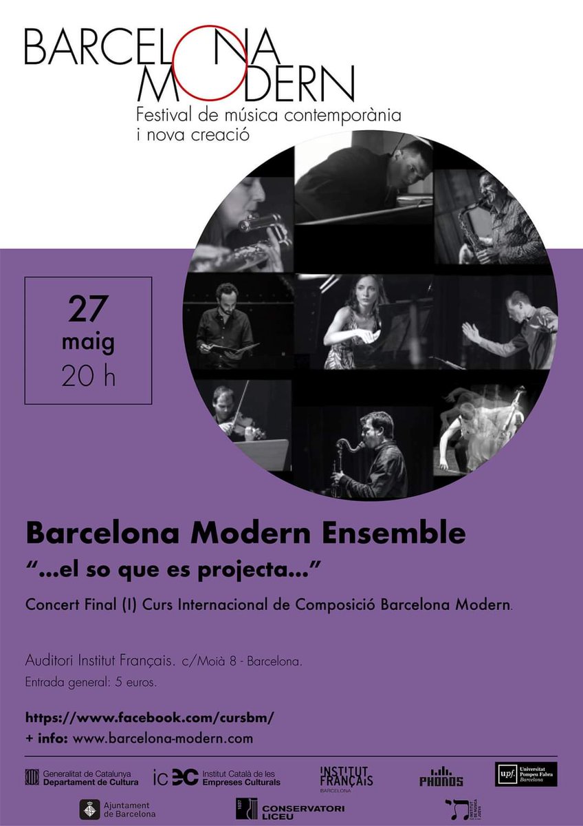 BcnModEnsemble's tweet photo. Today we have started to work with our #composition students for the #concert on next Friday: don't miss it!!
#CompositionCourse #BarcelonaModern #ContemporaryMusic https://t.co/ufZHqqDH2K