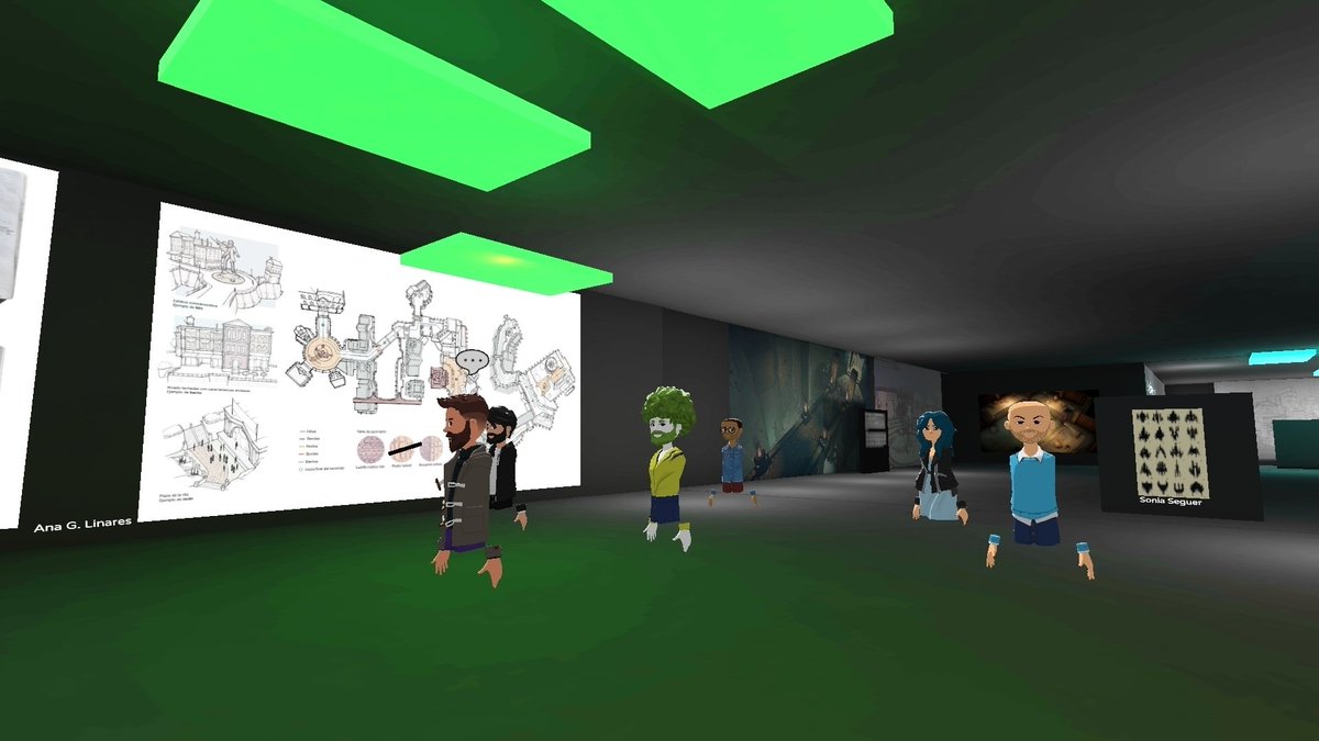 meetaverse's tweet photo. Architects drawing videogames: the exhibition. Now live in @AltspaceVR. Thanks to @iccgob @etermax @FundacionArquia @CanalUGR https://t.co/b3cyEeSAqQ