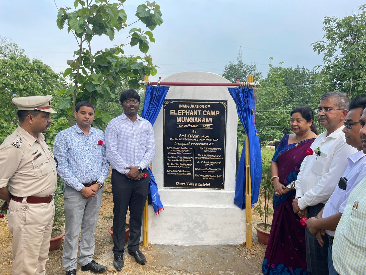 ForestTripura's tweet photo. Elephant camp was inaugurated at Mungiakami under Khowai district by Smt Kalyani Roy, Chief whip, TLA in presence of PCCF &amp; HoFF and CWLW, today (25/05/22). @tripura_cmo @ica_tripura https://t.co/cKFBSD7fhX
