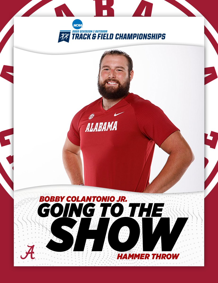 Bobby Colantonio Jr. punched his ticket for the NCAA Outdoor Championships with a throw of 70.14 meters at the NCAA East Preliminary!

#BamaThrows #RollTide