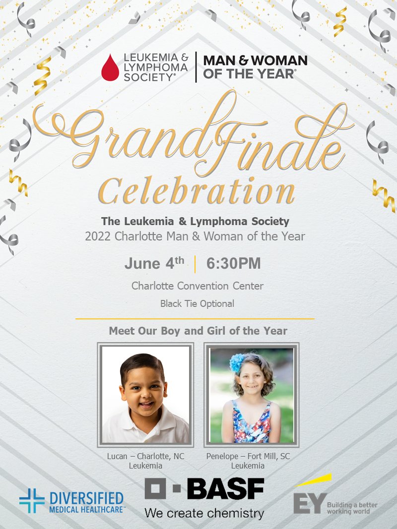 DivMedINC's tweet photo. In just 10 days, the Man and Woman of the Year will be announced by the Leukemia and Lymphoma Society of Charlotte. We are proud to sponsor their June 4th event to honor blood cancer survivors and their families.
#Divmedinc #leukemia #lymphoma #cancerresearch #cancelbloodcancer https://t.co/JNE9p52xLA