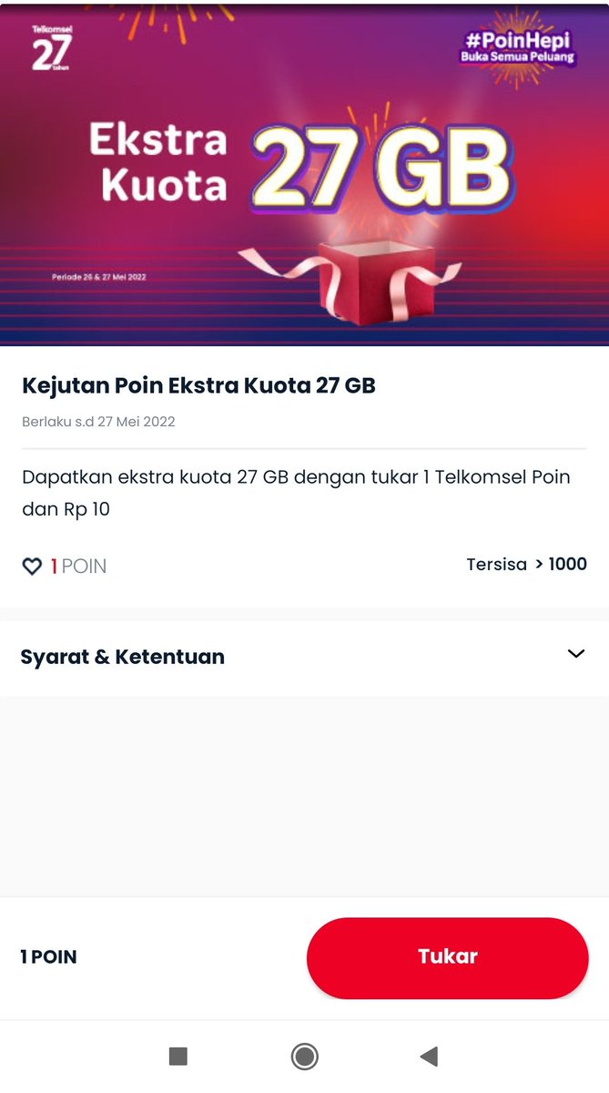 ka <a href="/i_m_mortal_/">Pejuang Promo 🦸‍♂️</a>
lumayan kuota gratis di my telkomsel

my.telkomsel.com/app/loyalty-re…