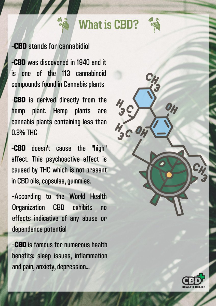 WHAT IS CBD?  🧐
Some of you have the same question as there is so much inaccurate information ❌CBD won´t get you high, won´t make you addict, won´t make you bad. CBD will make you life better 💚.
#cbd #cbdoil #cbdhelps #cbdhealth #cbdsleep #cbdanxiety #cbdpain #cbddepression