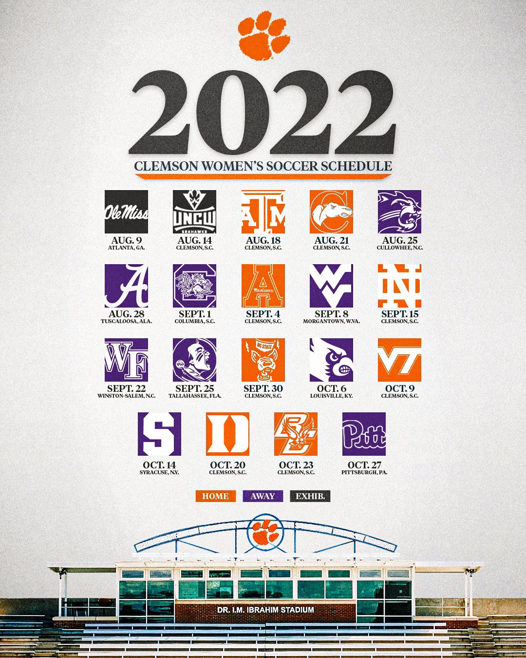 Clemson Fall 2023 Calendar Clemson Women's Soccer (@Clemsonwsoccer) / Twitter