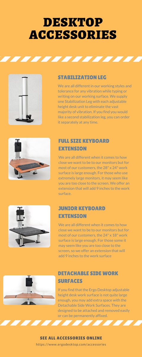 Ergo_Desktop's tweet photo. Accessorize your sit/stand desk with one (or three) of these options!
These extensions are a great way to add workspace and stability to your desk. https://t.co/HDw73Uh48D