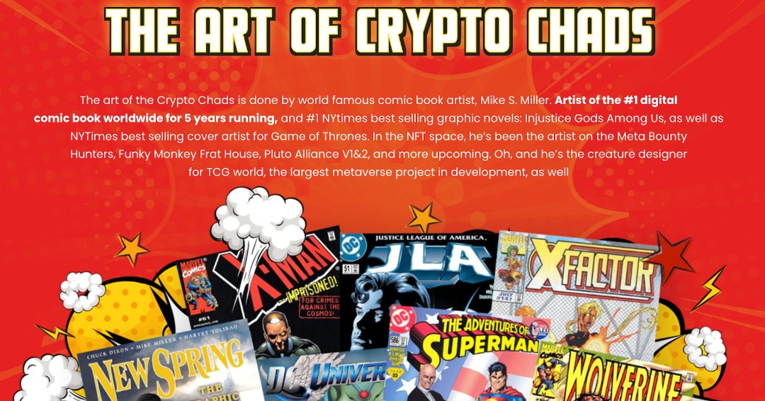 World_of_Pangea's tweet photo. The #CryptoChads art is by world famous comic book artist, Mike S. Miller. 

Artist of the #1 digital comic book worldwide for 5 years running, and #1 NYTimes best selling graphic novels: Injustice Gods Among Us, as well as NYTimes best selling cover artist for Game of Thrones https://t.co/datcP1QtNN