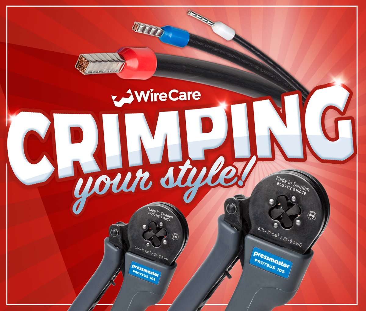 Crimping is a crucial step in making strong and reliable wire connections. Shop at WireCare® for crimpers, die sets, crimping kits and more to finish nearly any crimping application. #WireCare #WireCrimping #WireCrimper #WireStripper #Wiring #Tools #HandTools