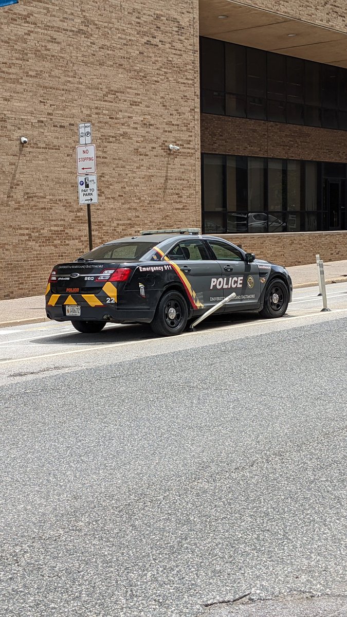 I heard someone refer to these flappy sticks as "vertical paint" the other day and the best and brightest at <a href="/UMBaltimore/">University of Maryland, Baltimore</a> are definitely lending credence to that description with their parking job 😑
