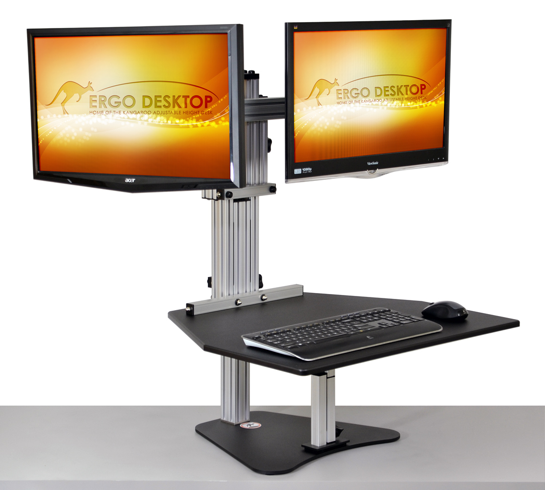 Ergo_Desktop's tweet photo. Product Spotlight-Kangaroo Elite
-Supports two monitors mounted side by side
-Monitors can tilt, pan, and rotate
-Offers dual ergonomics as users can separately adjust the monitors from the keyboard

Contact us to find out more!
#standingdesk #ErgoDesktop #KangarooElite https://t.co/WCt3ndtr0b