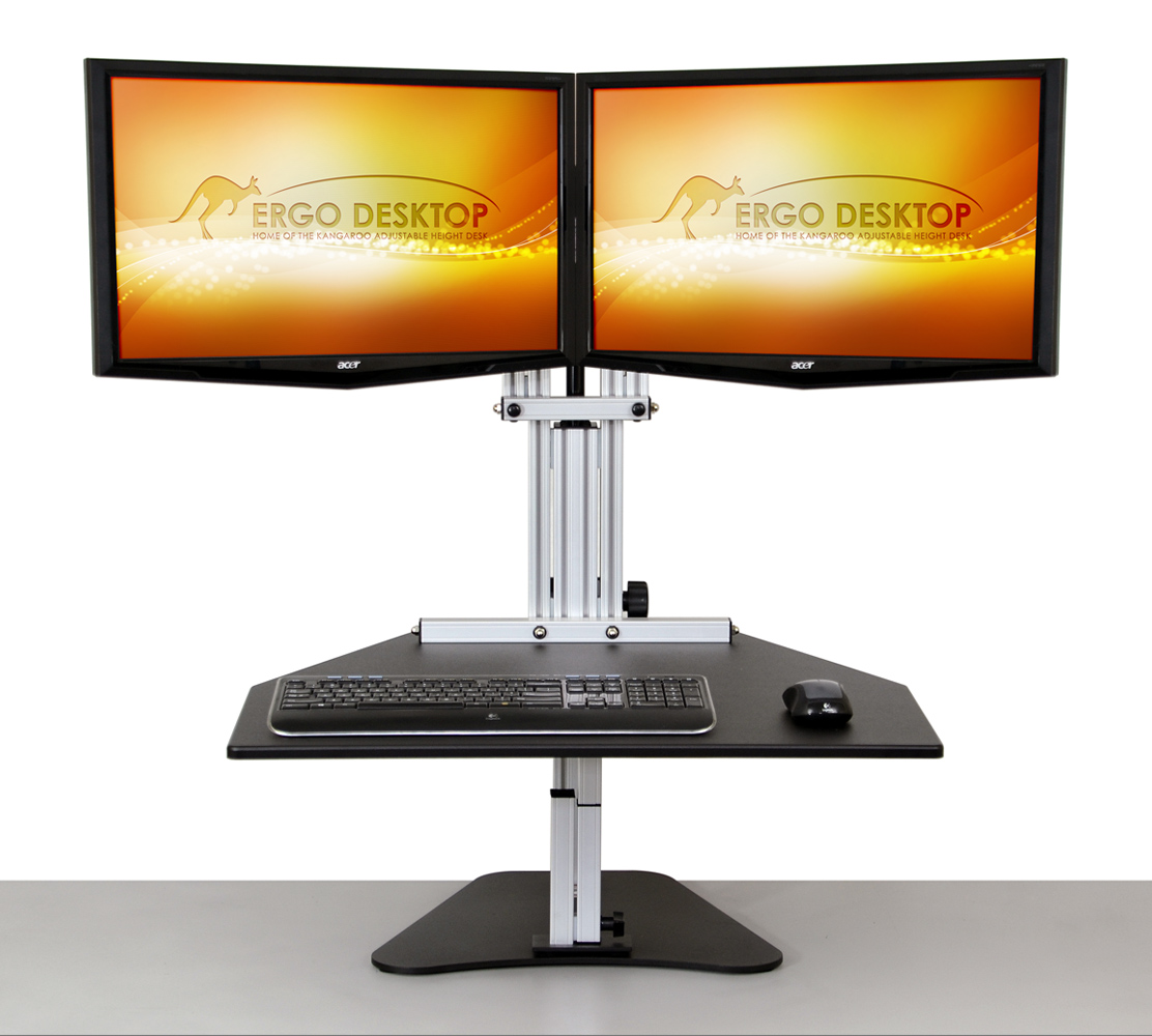 Ergo_Desktop's tweet photo. Product Spotlight-Kangaroo Elite
-Supports two monitors mounted side by side
-Monitors can tilt, pan, and rotate
-Offers dual ergonomics as users can separately adjust the monitors from the keyboard

Contact us to find out more!
#standingdesk #ErgoDesktop #KangarooElite https://t.co/WCt3ndtr0b