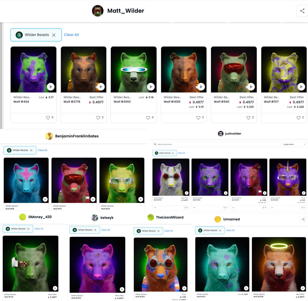 We have an army of Wilder Beasts!
<a href="/WilderBeastsNFT/">Wilder Beasts</a> 
Most purchased at mint price!
🐺 Awooo!
SCMoneyClub beast holders:
<a href="/WilderPhenotype/">0://wilder.Matt</a> @justinestrada01 <a href="/Marowizdom/">mitch</a> <a href="/Moonshot_B/">Moonshot_B</a> <a href="/kelsintheclouds/">kelsooo</a>