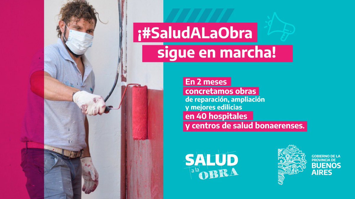 🏗️🏥 En tan sólo 2 meses concretamos obras de reparación, ampliación y mejoras edilicias en 40 Hospitales y Centros de salud bonaerenses.  Estamos llevando adelante el programa de infraestructura sanitaria más importante de los últimos tiempos. #ObrasQueTransforman

<a href="/Kicillofok/">Axel Kicillof</a>
