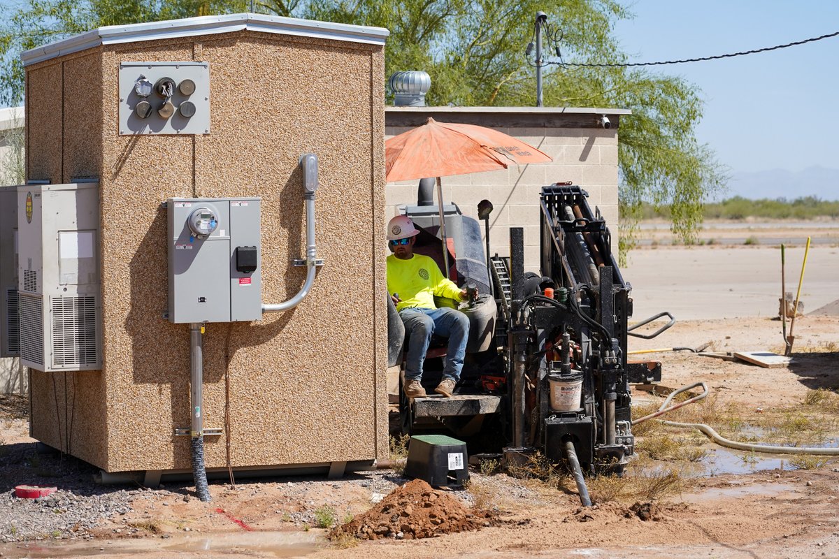 alluvioncom's tweet photo. We're happy to announce that Alluvion is enabling critical broadband connectivity for businesses and emergency services departments located at the Coolidge Municipal Airport! Here are some photos of our construction crew in action at the site. https://t.co/n2cgH5S3qU