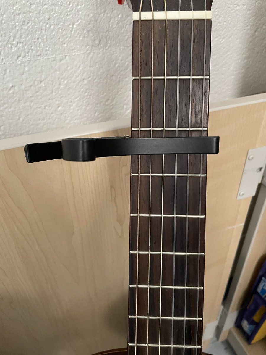 I love it when my students are curious!  They have been asking me what is the “black thing,” capo, I put on my guitar and why do I need it.  It turns into a science lesson!  I have them tell ME the answer after I demonstrate.  #SISDFinearts #TeamSISD