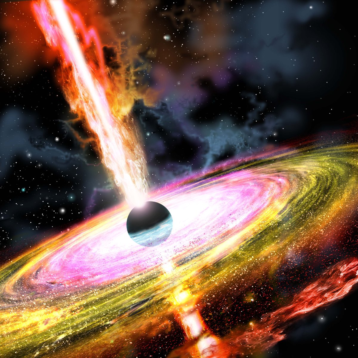 ⚫While space artist Chesley Bonestell never dipped his legendary paintbrushes into black hole art, celebrated author and space artist and <a href="/CKBonestell/">Chesley Bonestell: A Brush With The Future</a> Co-Producer, Ron Miller, has! Check out more of his incredible paintings at this link!
facebook.com/bonestellmovie…