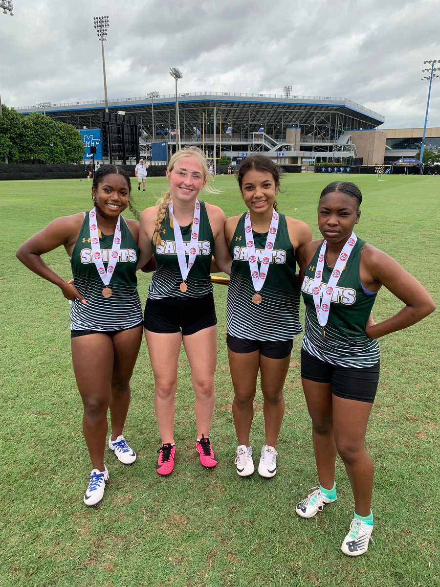 BCHS_Saints's tweet photo. BCS 4x200m relay team competed to the finish line!  Congrats to Morgan Taylor, Nicklin Vaughan, Makenna Gentry and Dalis Hawkins.  We are proud of you! https://t.co/V5VdVyCPsv