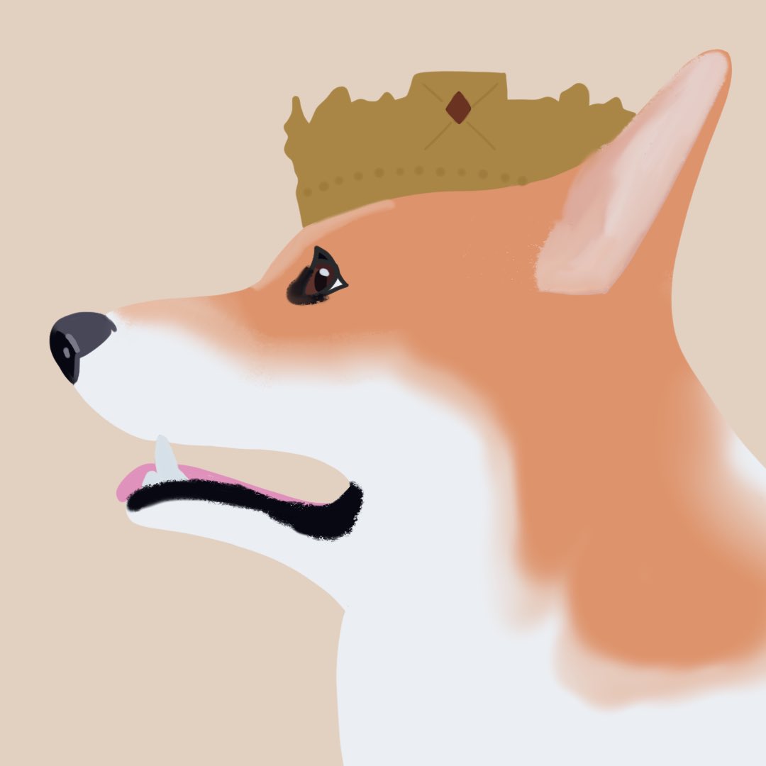 ohnoitsjadeart's tweet photo. drew this corgi for a work jubilee art comp purely bc I didn’t want to draw any member of the royal family. first time drawing a dog but I think it worked! https://t.co/SjpjkDpCxl